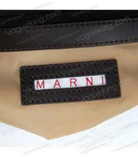 Marni Shiny Nappa Grey Leather Shoulder Tote Handbag -5