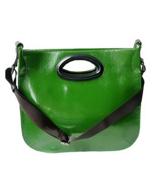 Marni Shiny Nappa Leather Shoulder Bag Green
