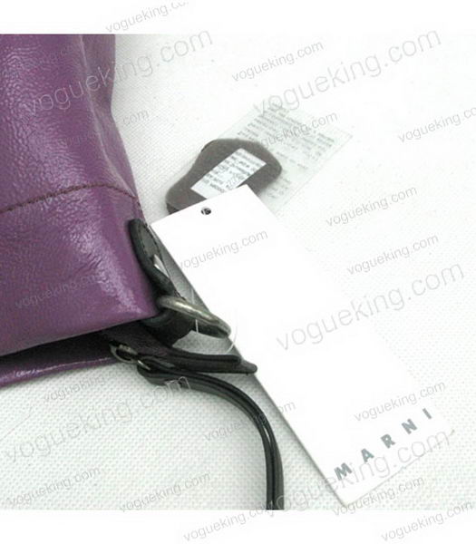 Marni Shiny Nappa Leather Shoulder Handbag Purple-4