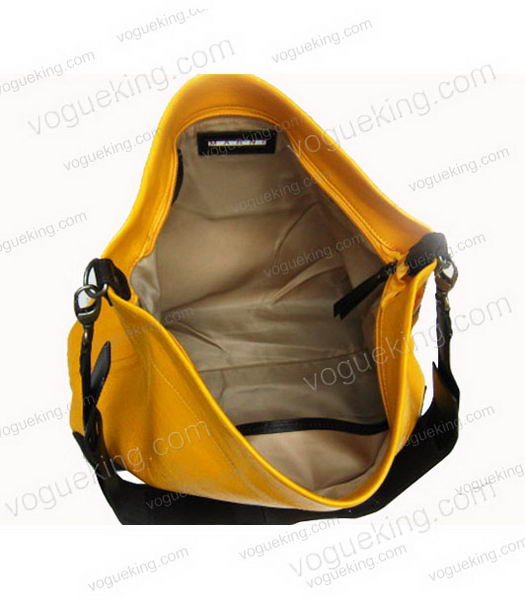 Marni Shiny Nappa Leather Shoulder Handbag Yellow-4