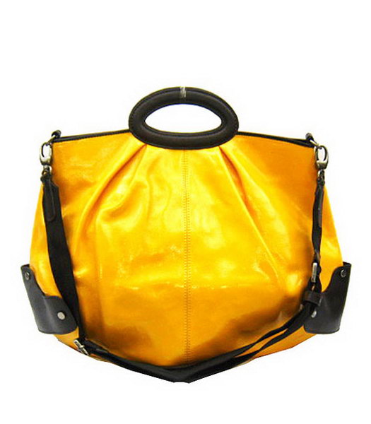 Marni Shiny Yellow Patent Leather Large Balloon Bag