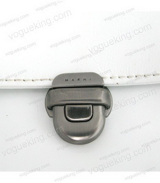 Marni White Napa Leather Shoulder Flap Bag-6