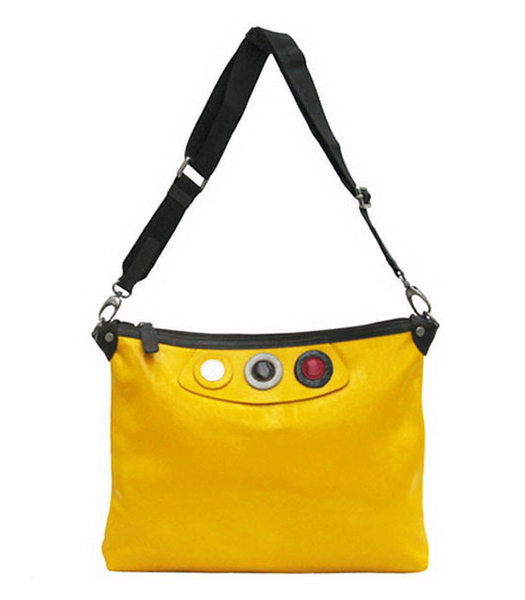 Marni Yellow Rugosity Handbag Shiny Leather 