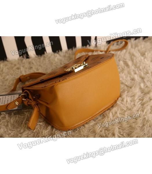 MCM Latest Design Earth Yellow Leather Small Shoulder Bag-6