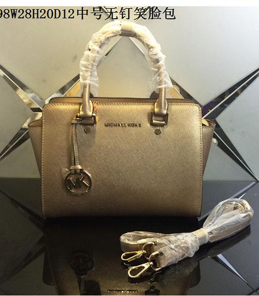 Michael Kors 28cm Gold Leather Top Handle Bag