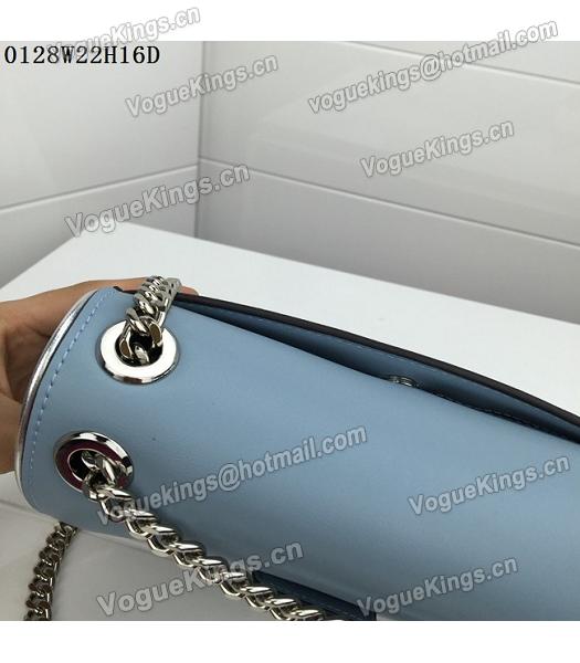 Michael Kors Blue Leather Silver Chains Small Bag-3