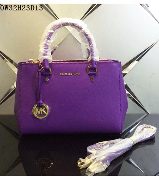 Michael Kors Latest Design Purple Leather Tote Bag