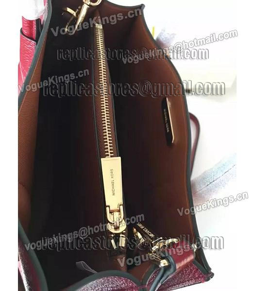 Michael Kors Mercer Litchi Veins Calfskin Leather Tote Bag Red-6