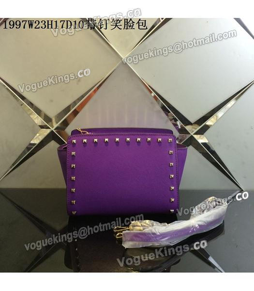 Michael Kors Selma Studded Small Messenger Bag Purple-2