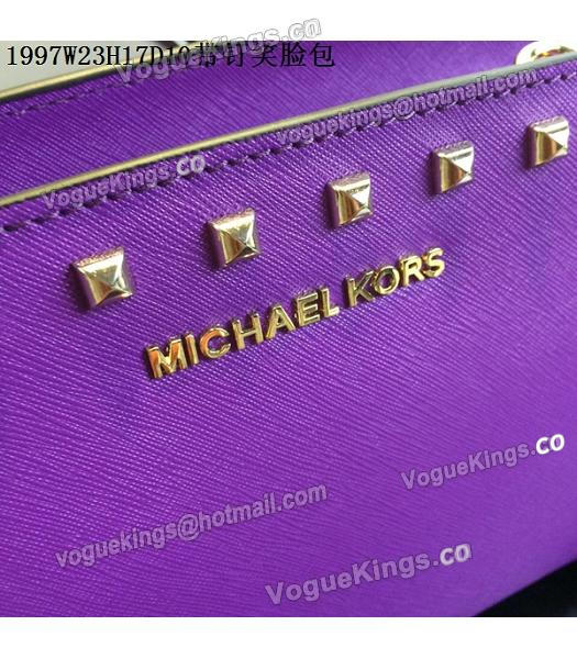 Michael Kors Selma Studded Small Messenger Bag Purple-6