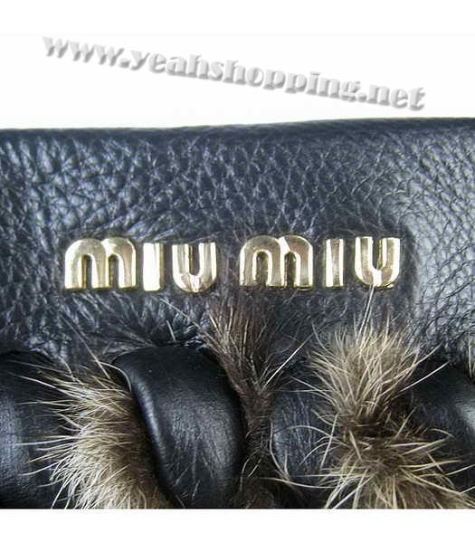 Miu Miu Black Calf Leather Tote Bag with Hair-5