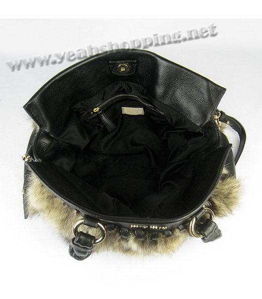 Miu Miu Black Calf Leather Tote Bag with Hair-6