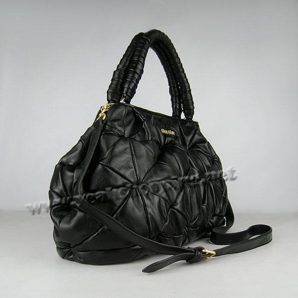 Miu Miu Black Lambskin Leather_1823-1