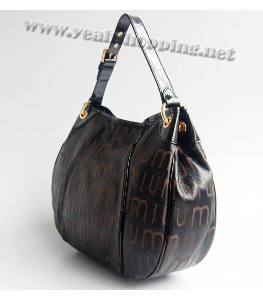 Miu Miu Black Leather Shoulder Handbag-2