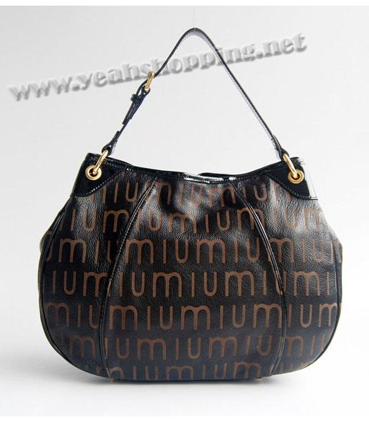 Miu Miu Black Leather Shoulder Handbag-3