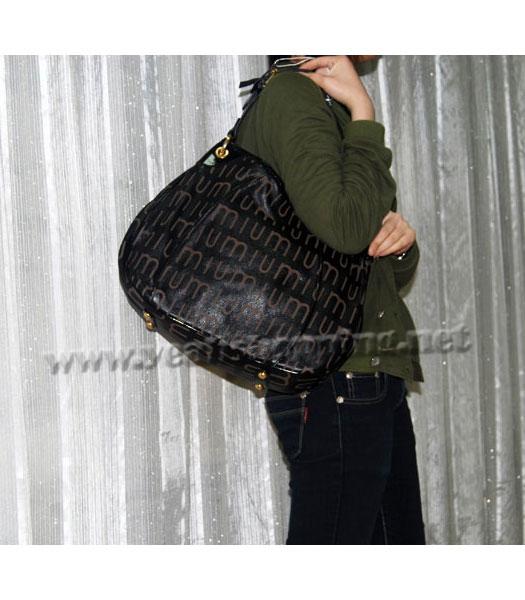 Miu Miu Black Leather Shoulder Handbag-7