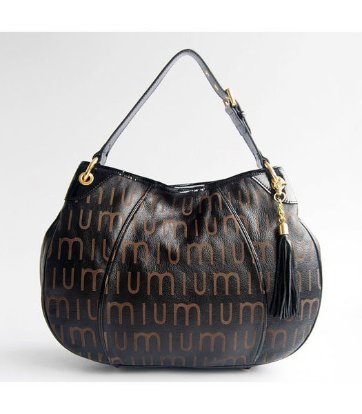 Miu Miu Black Leather Shoulder Handbag