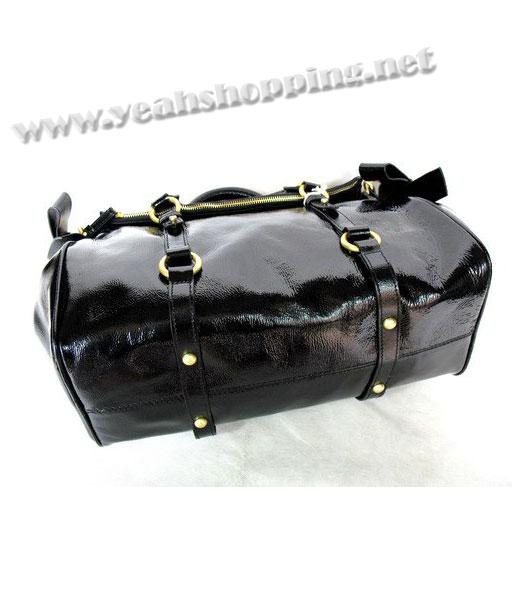Miu Miu Butterfly Bow Satchel Handbag Black Patent-3