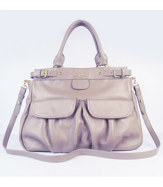 Miu Miu Calfskin Handbag Grey