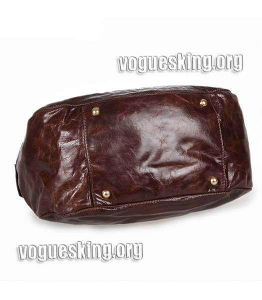 Miu Miu Coffee Oil Wax Leather Tote Bag-2