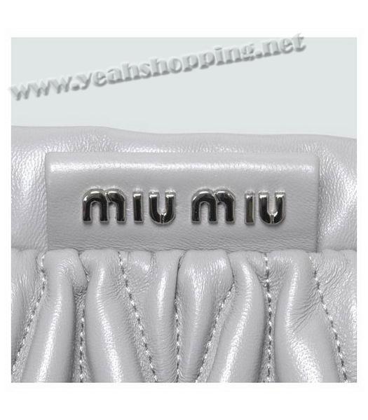 Miu Miu Fashion Lambskin Leather Bag Grey-5