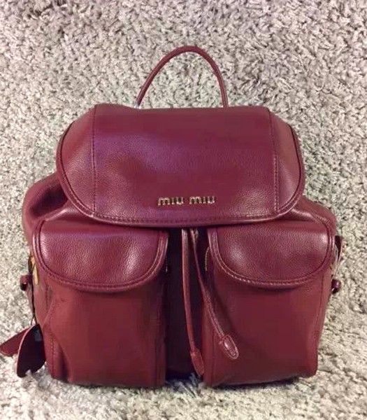Miu Miu Hot-sale Original Leather Backpack Red