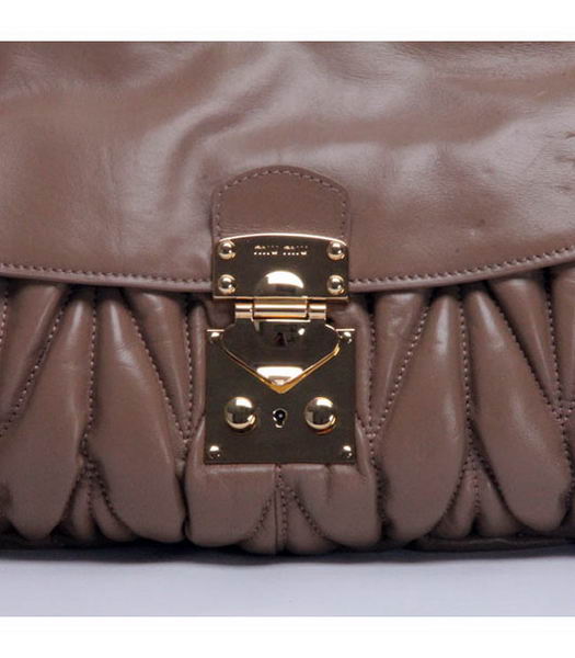 Miu Miu Lambskin Apricot Leather Handbag with Chains -3
