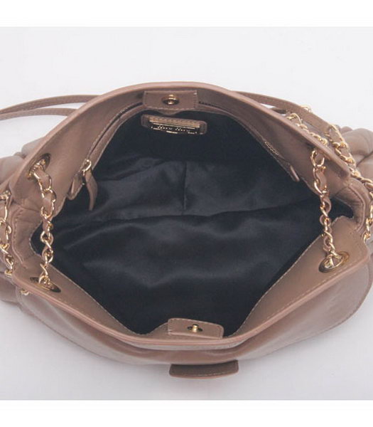 Miu Miu Lambskin Apricot Leather Handbag with Chains -6