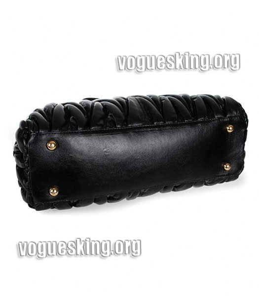 Miu Miu Large Bowler Bag In Black Matelasse Lambskin Leather-3
