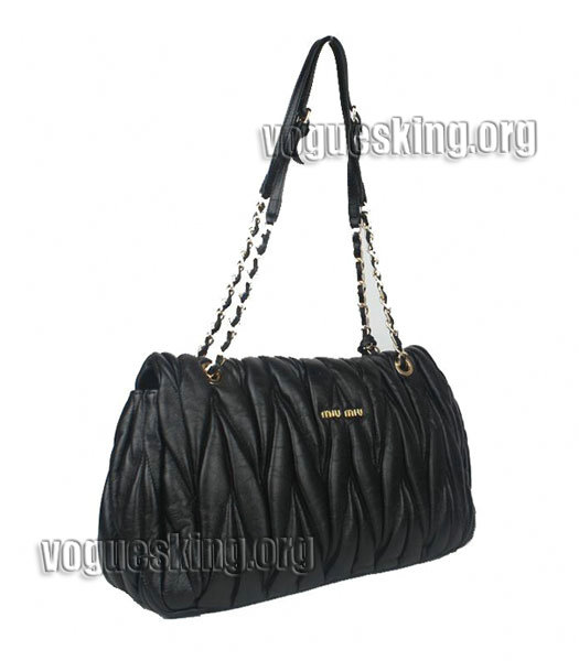 Miu Miu Large Handbag In Black Matelasse Lambskin Leather-1