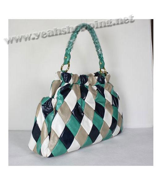 Miu Miu Large Rhombus Lattices Handbag in Green-1