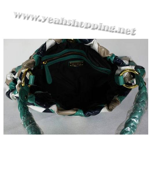 Miu Miu Large Rhombus Lattices Handbag in Green-3