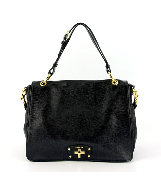 Miu Miu Large Shoulder Handbag in Black Genuine