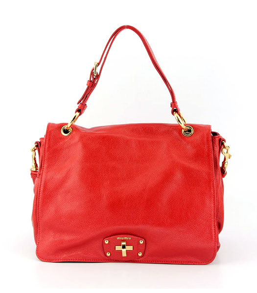 Miu Miu Large Shoulder Handbag in Red Genuine