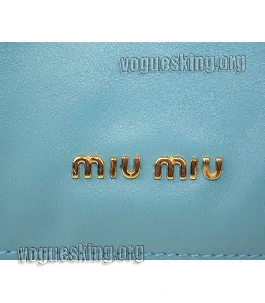 Miu Miu Large Sky Blue Calfskin Leather Tote Shoulder Bag-4