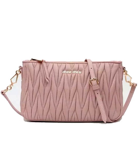 Miu Miu Light Pink Matelasse Original Leather Shoulder Bag