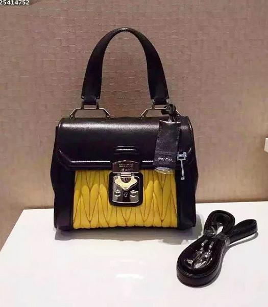 Miu Miu Matelasse Black&Yellow Original Leather 23cm Small Bag