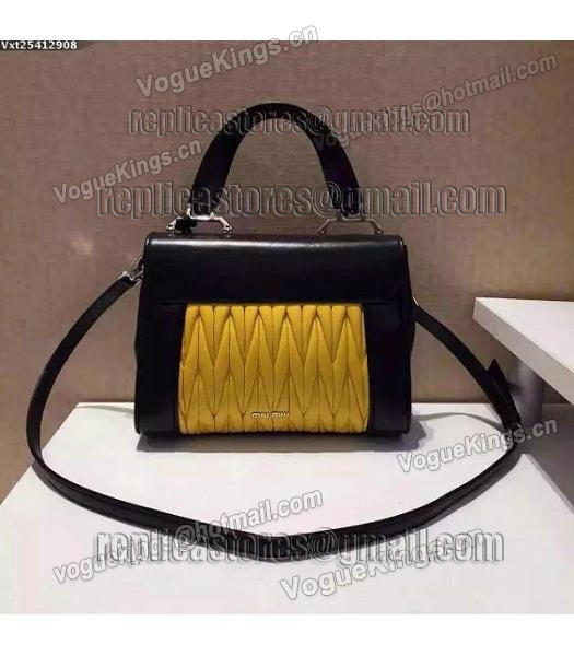 Miu Miu Matelasse Black&Yellow Original Leather Shoulder Bag-1