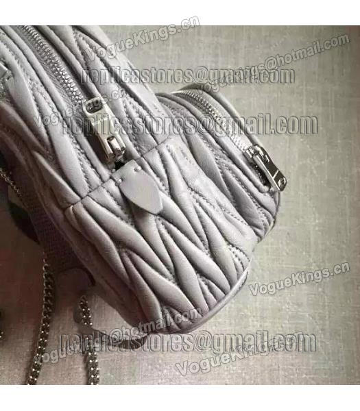 Miu Miu Matelasse Grey Original Leather Small Chains Backpack-3