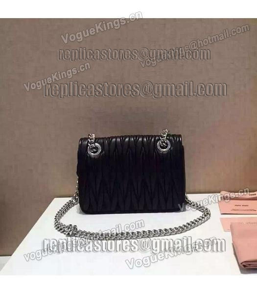 Miu Miu Matelasse Leather Chains Small Bag Black-2