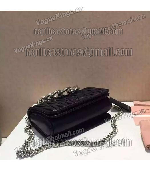 Miu Miu Matelasse Leather Chains Small Bag Black-6