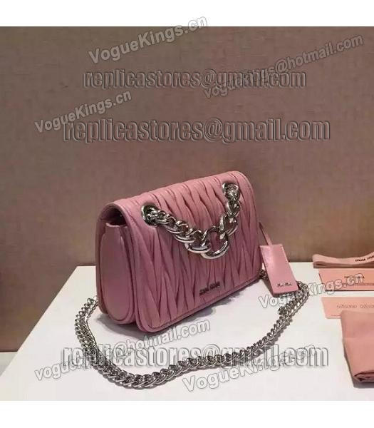 Miu Miu Matelasse Leather Chains Small Bag Pink-6