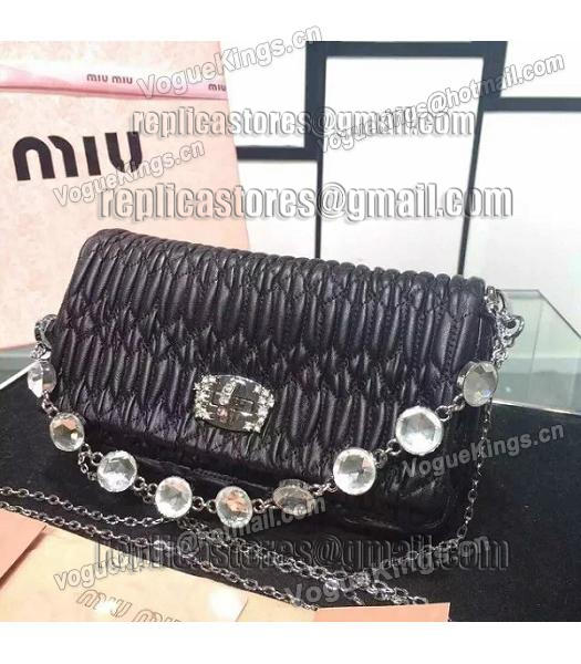 Miu Miu Matelasse Original Leather Diamonds Small Bag Black-1