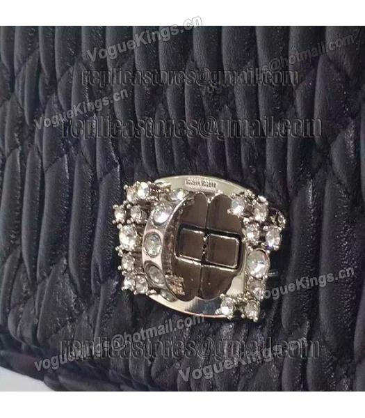 Miu Miu Matelasse Original Leather Diamonds Small Bag Black-2