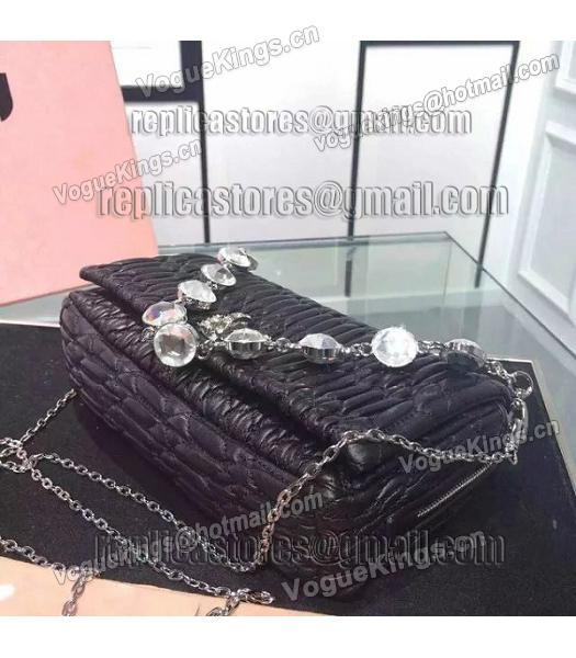 Miu Miu Matelasse Original Leather Diamonds Small Bag Black-6