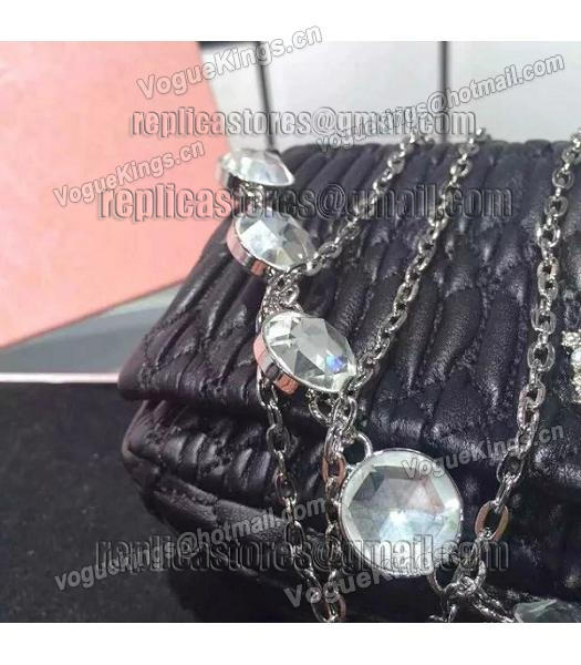 Miu Miu Matelasse Original Leather Diamonds Small Bag Black-7