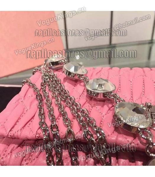 Miu Miu Matelasse Original Leather Diamonds Small Bag Pink-3