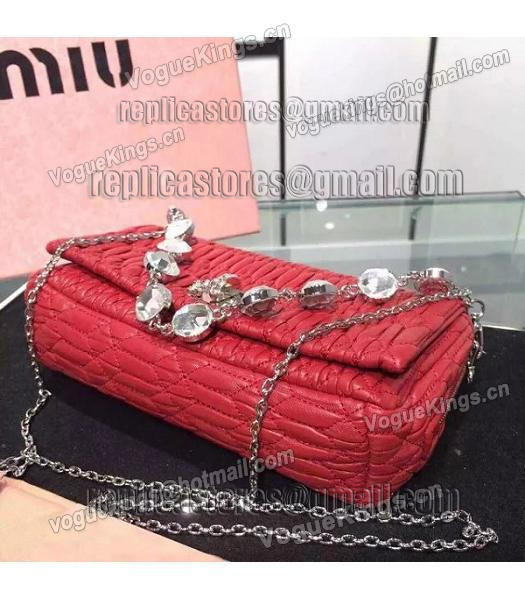 Miu Miu Matelasse Original Leather Diamonds Small Bag Red-2