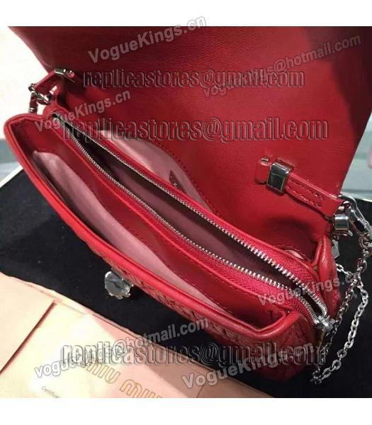Miu Miu Matelasse Original Leather Diamonds Small Bag Red-6