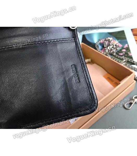 Miu Miu Matelasse Original Leather Rhinestone Small Bag Black-4